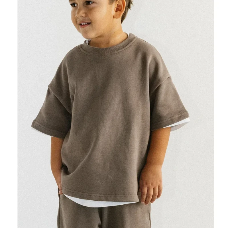Custom-Kids-T-shirts-for-Boys-Short-Sleeve-T-shirt-100-Cotton-Washed-Casual-Knitted-High-Quality