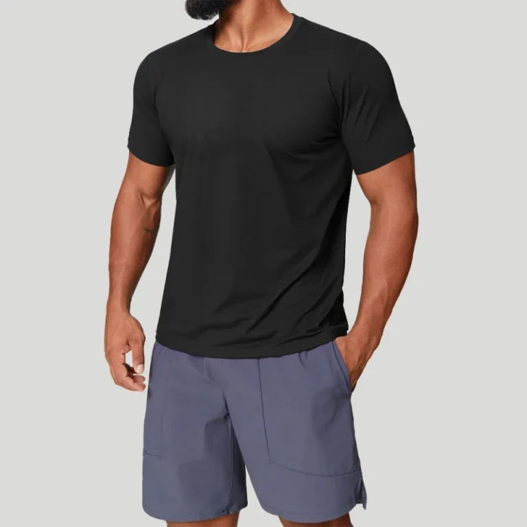 Custom-LOGO-Mens-Summer-Workout-Running-T-Shirt-Lightweight-Casual-88-Polyester-12-Spandex-Solid-Color-Short-Sleeve-T-Shirt
