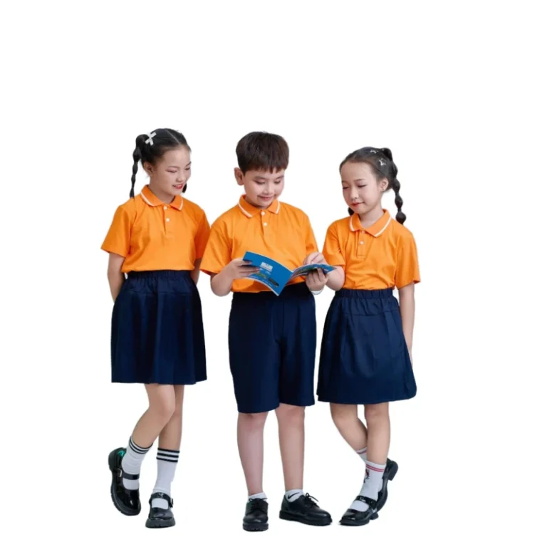 Custom-Label-Low-Price-Kindergarten-Students-Kids-Boys-Polo-T-shirt-Two-Piece-Set-School-Uniform