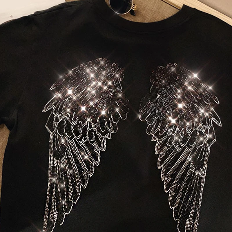 Custom-Logo-100-Cotton-Crew-Neck-T-Shirt-with-Print-and-Pattern-High-Quality-Rhinestone-Design
