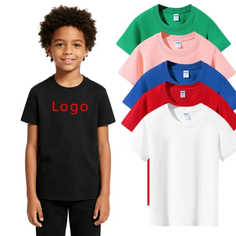 Custom-Logo-100-Cotton-Unisex-Kid-Tshirt-High-Quality-Short-Sleeve-Crewneck-Children-T-Shirt