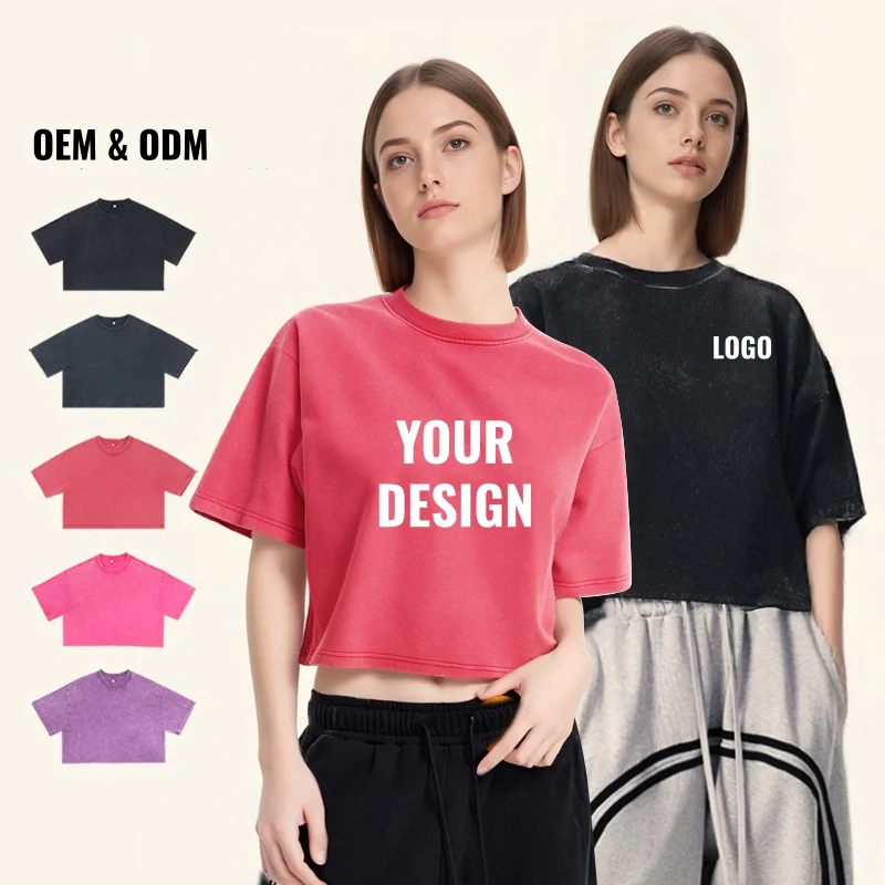 Custom-Logo-Acid-Washed-Casual-Print-Sexy-Girl-Summer-Street-Style-Outfits-3XL-Oversized-Short-Sleeved-Crop-Top-Womens-T-Shirt