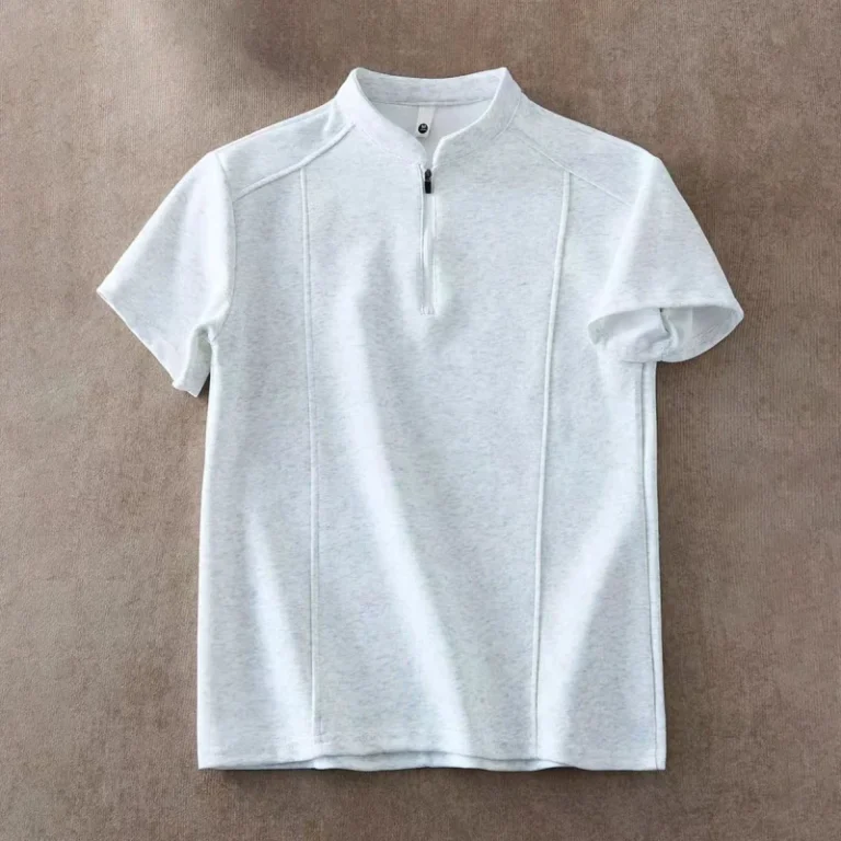 Custom-Logo-American-Retro-Short-sleeve-Shirts-Classic-Men-Golf-Casual-Q-Zip-Cotton-Spandex-Outdoor-Summer-Polo-Tshirt
