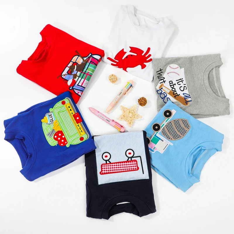 Custom-Logo-Baby-Boys-O-Neck-Shirts-Custom-Name-Baby-Outfit-Kids-Game-Day-Clothing-Set