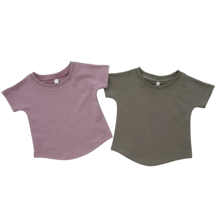 Custom-Logo-Baby-Short-Sleeve-Round-Neck-Tees-Clothes-100-Cotton-Plain-Blank-Kids-Baby-Girl-Boy-T-Shirts