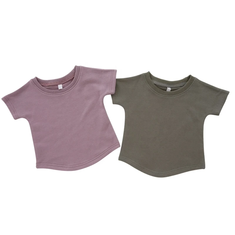 Custom-Logo-Baby-Short-Sleeve-Round-Neck-Tees-Clothes-100-Cotton-Plain-Blank-Kids-Baby-Girl-Boy-T-Shirts
