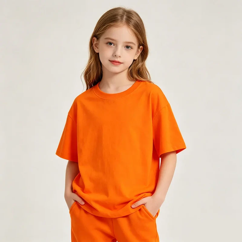 Custom-Logo-Boys-Girls-Print-210GSM-100-Cotton-Kids-T-Shirt-OEM-ODM-Bulk-Short-Sleeve-Manufacturer