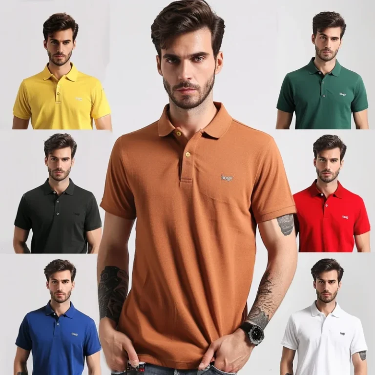 Custom-Logo-Casual-Anti-shrink-Polo-Shirts-For-Men-Slim-Fit-Cotton-T-Shirt-High-Quality-Heavyweight-T-shirt