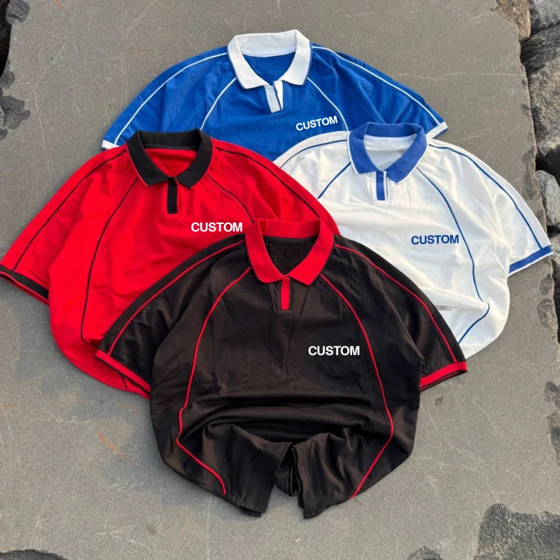 Custom-Logo-Contrast-Collar-Polo-Tee-Men-Raglan-Sleeve-Color-Block-Design-Available-for-Bulk-Streetwear-Orders
