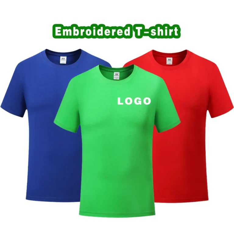 Custom-Logo-Crew-Neck-Short-Sleeve-Formal-Woven-200-Grams-Loose-Casual-Workwear-Team-Event-Uniform