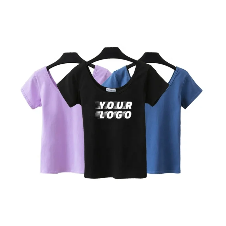 Custom-Logo-Crop-Tshirt-Casual-Women-100-Cotton-Solid-Color-Blank-Plain-Summer-Crop-T-Shirt