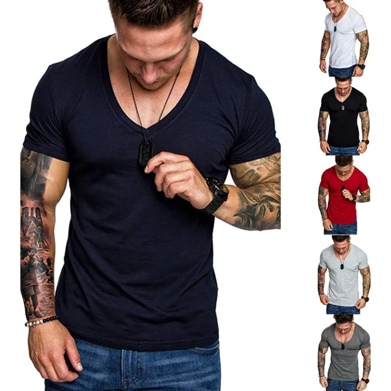 Custom-Logo-Heavyweight-Sports-Oversized-T-Shirt-for-Men-Boys-White-V-Neck-Character-Blank-Sport-Short-Sleeve-Knitted-Formal