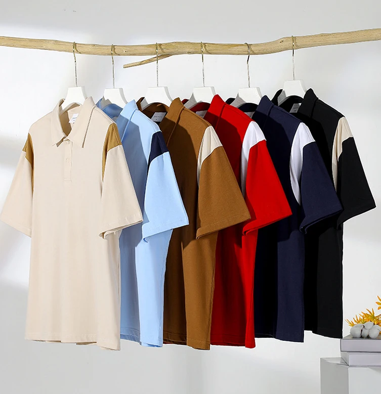 Custom-Logo-High-Quality-250-GSM-Heavyweight-100-Cotton-Polo-Short-Sleeve-T-Shirts-for-Men