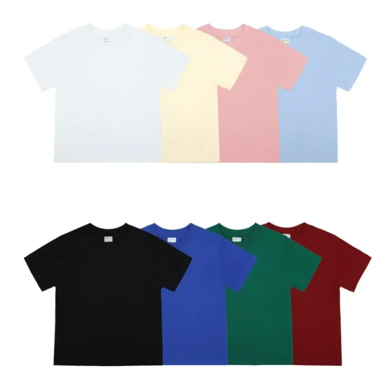 Custom-Logo-Kids-T-shirt-100-Cotton-Plain-Blank-Short-Sleeve-Personalized-Childrens-Printing-T-shirts