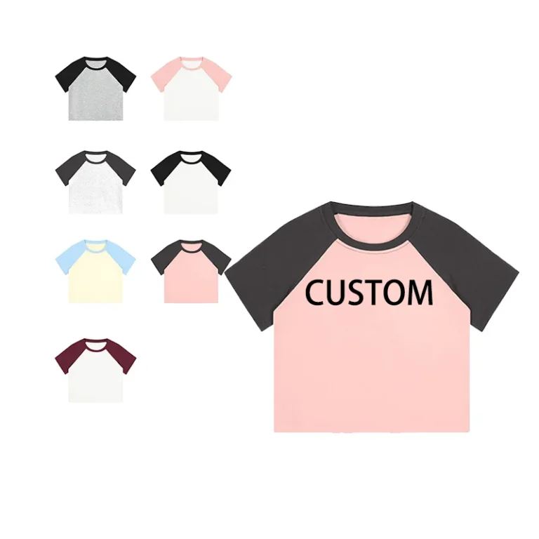 Custom-Logo-Ladies-Crew-Neck-Cotton-Top-Short-Sleeve-Casual-Basic-Vintage-Tee-Soft-Breathable-Womens-260grams-Embroider-T-Shirt