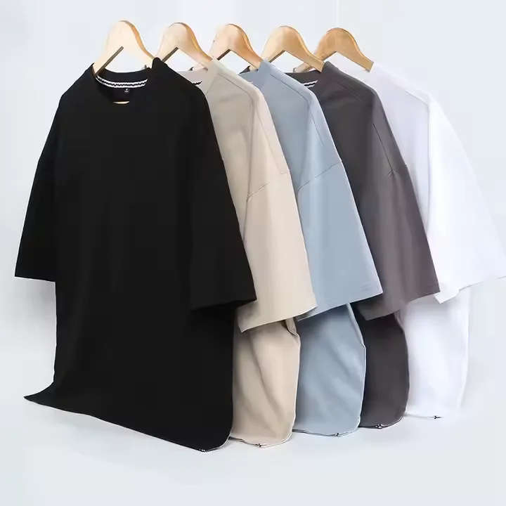 Custom-Logo-Mens-Loose-Drop-Shoulder-T-Shirts-100-Cotton-Spring-Summer-Oversized-Casual-Style-Blank-Design-Letter