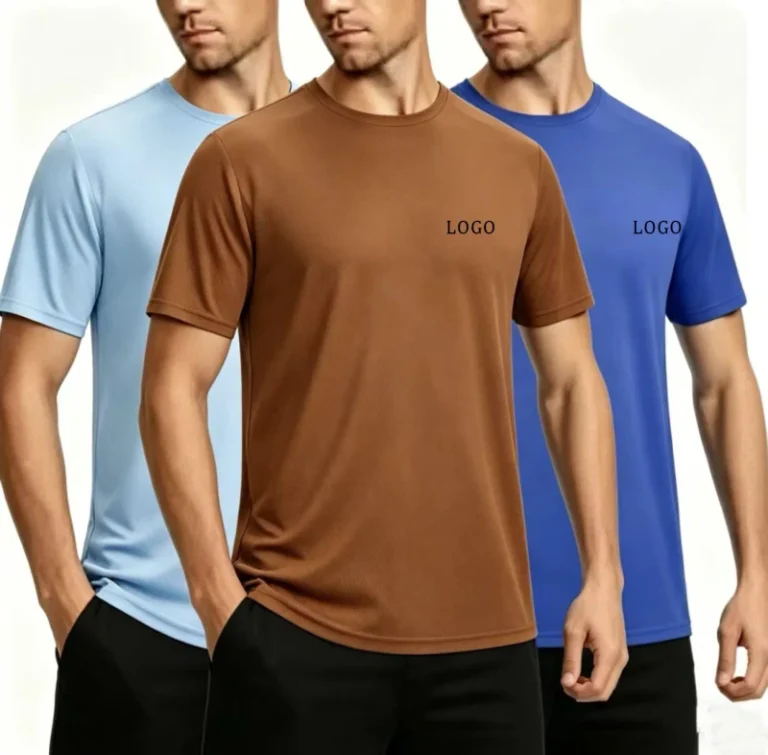 Custom-Logo-Mens-Sports-T-Shirt-Breathable-Quick-Dry-Polyester-Spandex-Gym-Fitness-Training-Running-Wear