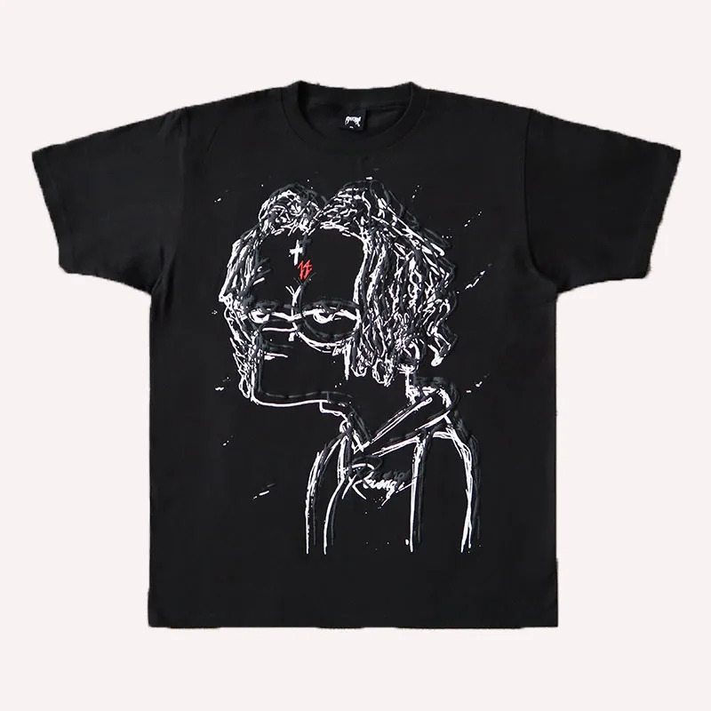 Custom-Logo-Mens-T-Shirt-220G-360G-Pure-Cotton-Box-Shape-Puff-Printed-Loose-Neck-Unisex-Fit-Silk-Screen-Printing