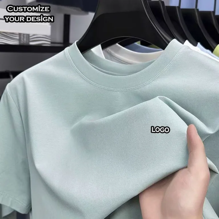 Custom-Logo-Mens-T-Shirt-Plain-Casual-Heat-Press-Printing-Round-Neck-T-shirt-100-Cotton