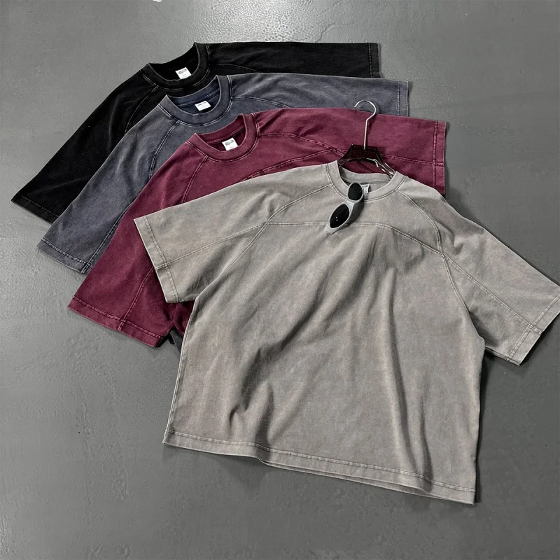 Custom-Logo-Mens-T-Shirts-Spring-Summer-Heavyweight-100-Cotton-Regular-Fit-Drop-Shoulder-Blank-Eco-Friendly-230g-T-shirt
