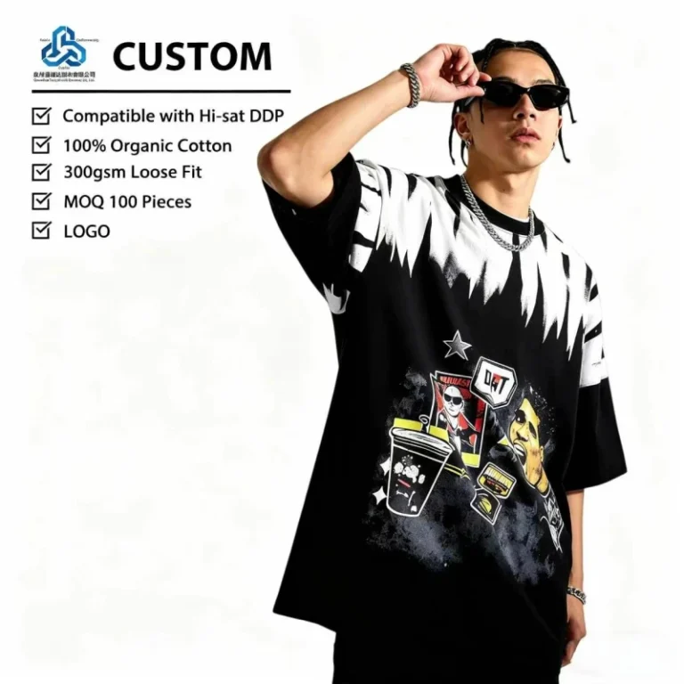 Custom-Logo-Polyester-Black-Dark-Art-Print-Men-T-Shirt-for-Streetwear-European-and-American-Styles