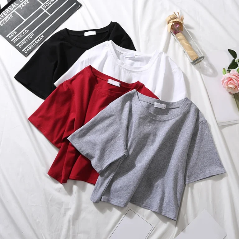 Custom-Logo-Print-Ladies-Loose-Blank-Cotton-Tshirt-Crop-Top-High-Quality-Womens-T-shirt