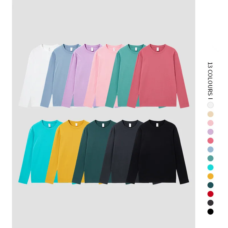 Custom-Logo-Printing-100-Cotton-220-Gsm-Casual-Quantity-Unisex-T-Shirts-Long-Sleeve-T-Shirt-Women