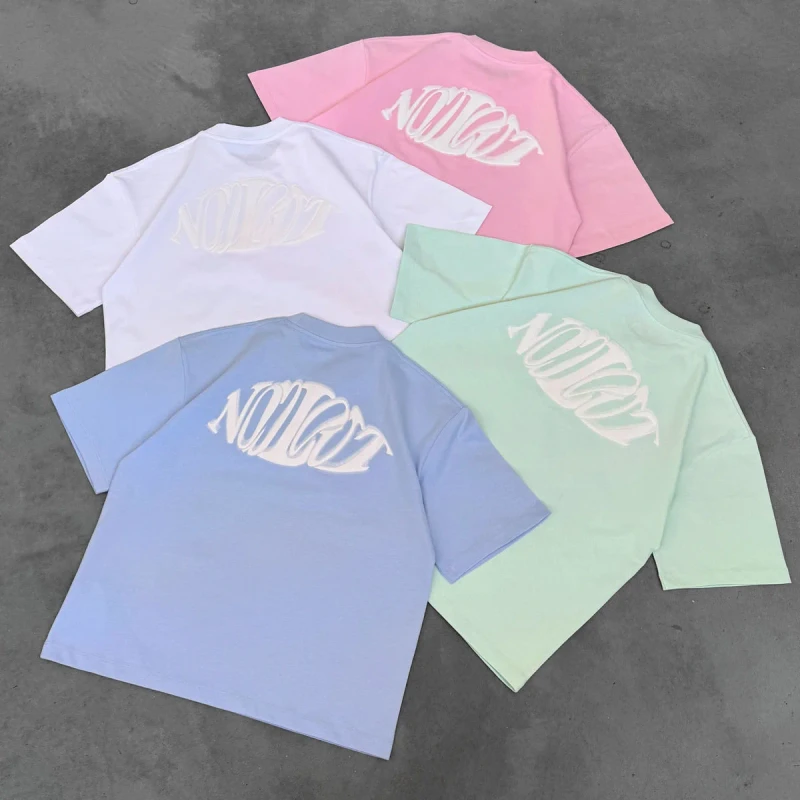 Custom-Logo-Puff-Printing-Solid-Color-Blank-Cotton-T-Shirt-Summer-Fashion-Graphic-T-Shirt