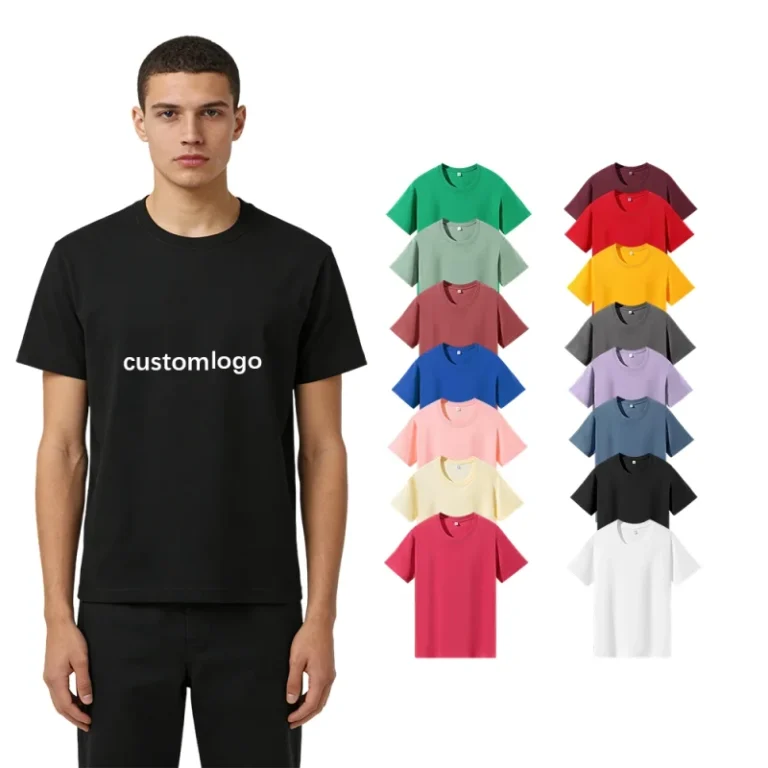 Custom-Logo-Silk-Screen-Printed-Knitted-Polyester-Cotton-Formal-T-Shirts-Regular-Fit-Blank-Design-for-Daily-Wear