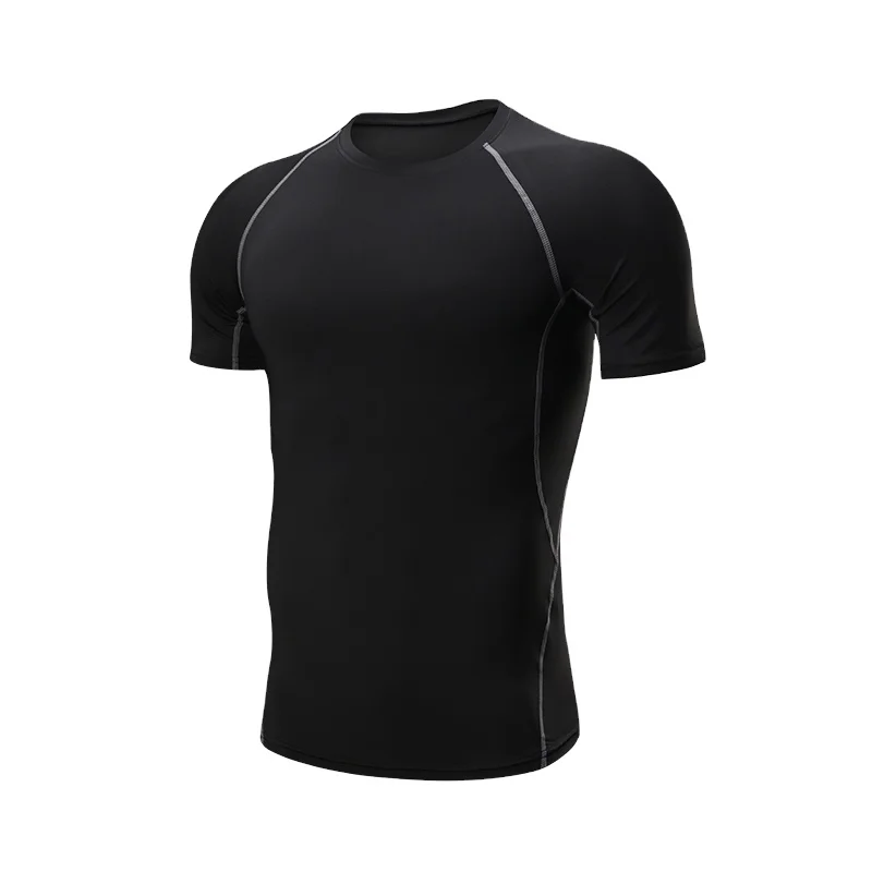 Custom-Logo-Slim-Fit-Knitted-Sporty-Polyester-Spandex-Blank-Running-T-Shirts-for-Mens-Athletic-Gym-Fitness-Quick-Dry