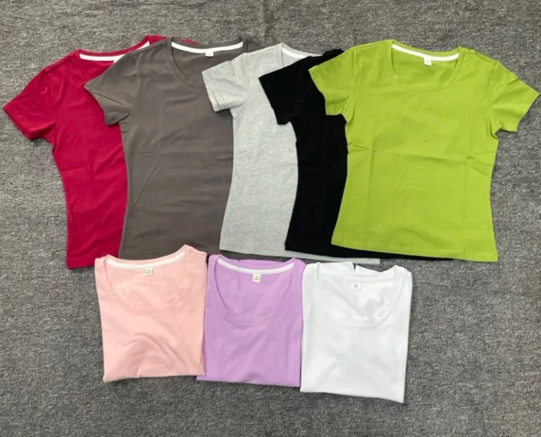 Custom-Logo-Slim-Fit-Summer-Casual-Cropped-Top-Womens-Round-Neck-Fitted-Baby-Tee-T-Shirts-for-Girls