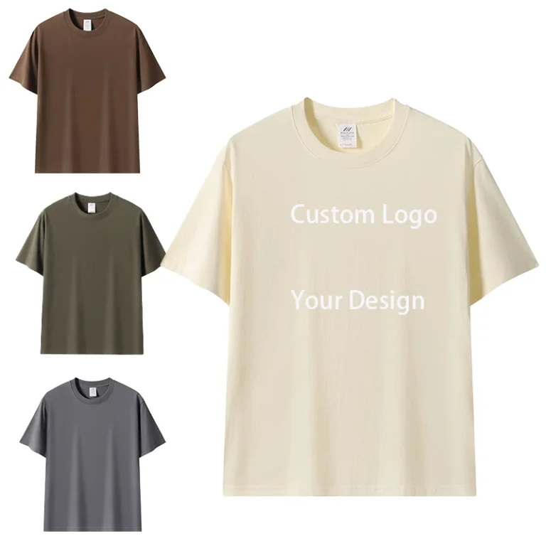 Custom-Logo-Solid-Polyester-Cotton-Bamboo-Fiber-Formal-Woven-Oversize-T-Shirt-High-Quality-Digital-Print