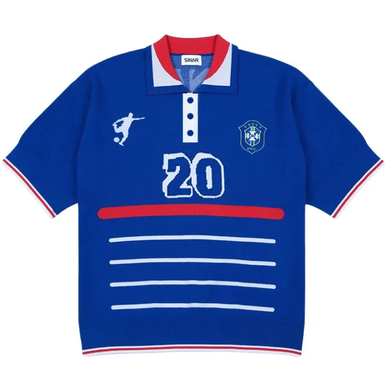Custom-Logo-Sweater-Men-Short-Sleeve-Casual-Knitwear-Vintage-Football-Jumper-Polo-Shirt-Sweater-Knit-Top-Knitted-Football-Jersey