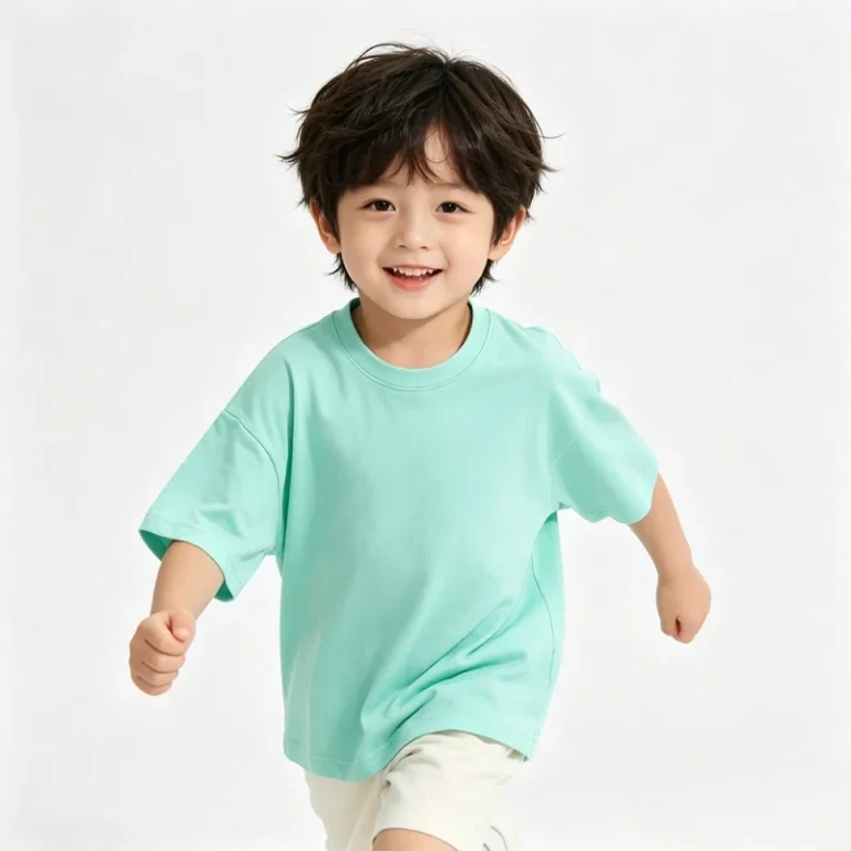 Custom-Logo-Toddler-Kids-Boys-Oversized-Boxy-T-Shirt-100-Cotton-Short-Sleeve-Baby-Drop-Shoulder-Tee