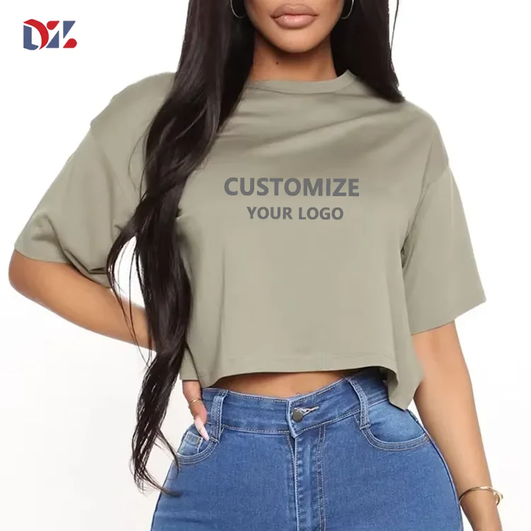 Custom-Logo-Womens-T-shirts-Short-Sleeve-Crew-Neck-100-Cotton-Basic-Tee-Blank-Black-White-Plain-Crop-Top-T-Shirt-for-Women