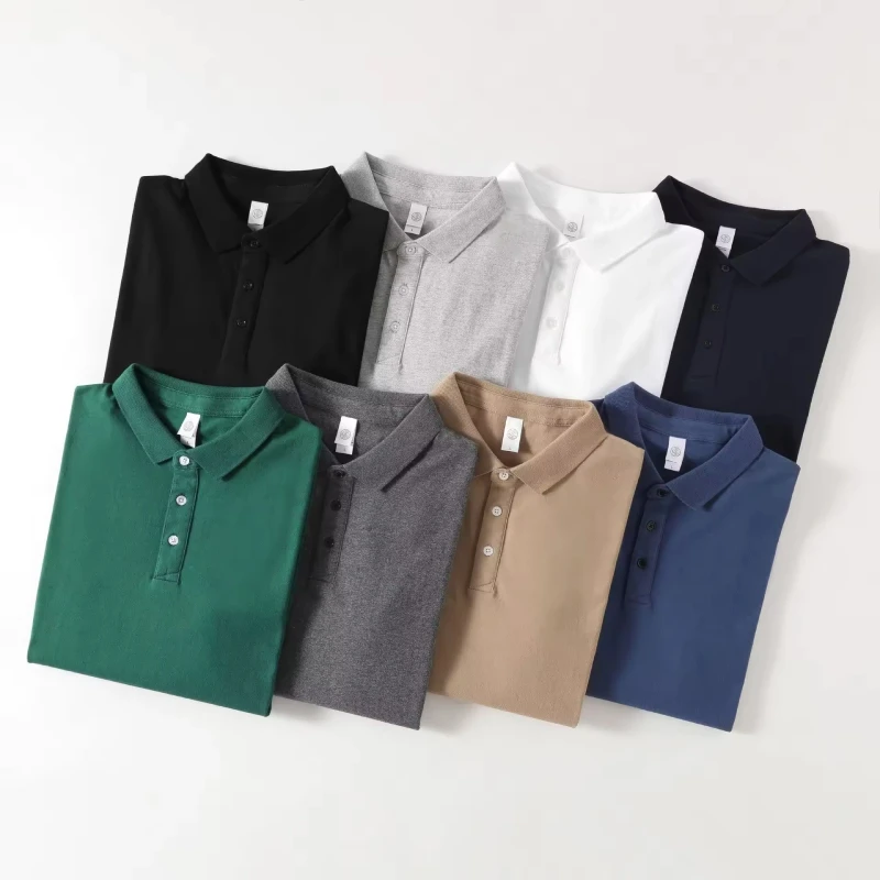 Custom-Luxury-240g-100-Cotton-Streetwear-Oversized-V-Neck-Casual-Polo-T-Shirt-Men-Golf-T-shirts