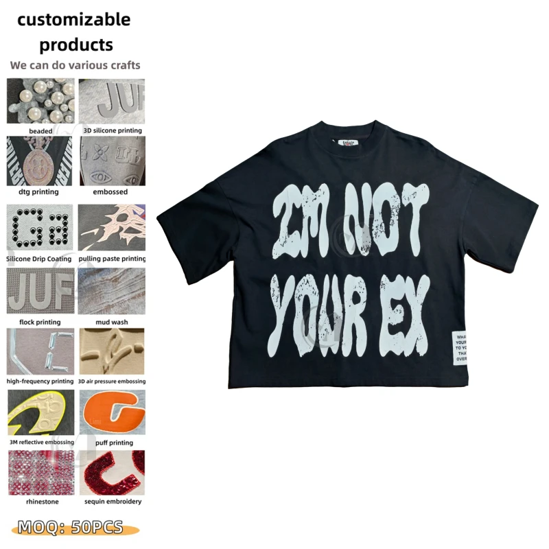 Custom-Manufacturer-Screen-Printing-Applique-Embroidery-Boxy-Cropped-Black-Streetwear-Summer-Fashion-Mens-Hip-hop-T-shirts