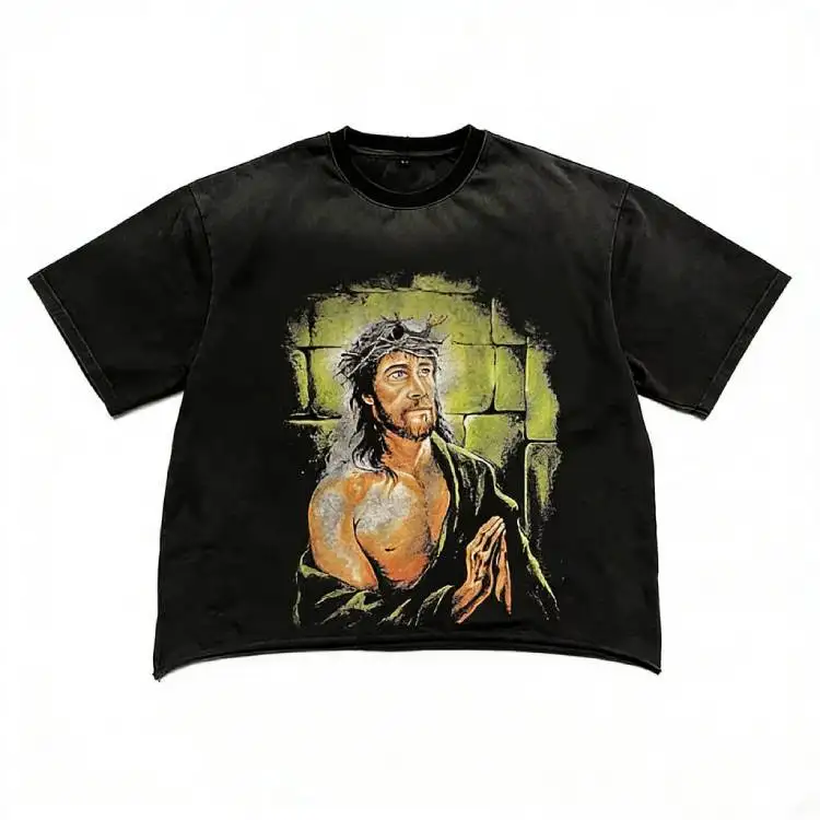 Custom-Men-Summer-Black-Digital-Printing-Graphic-t-Shirt-Heavy-Weight-Cotton-Oversized-T-shirts-Short-Sleeve-Round-Neck-T-shirt