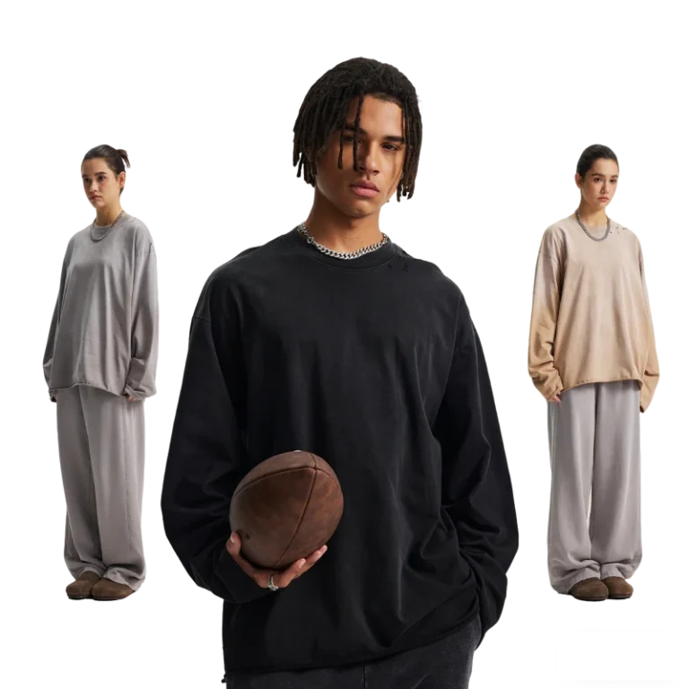 Custom-Mens-100-Cotton-Oversized-Distressed-Long-Sleeve-Tshirt-Blank-Drop-Shoulder-Streetwear-Acid-Wash-T-shirt-for-Men