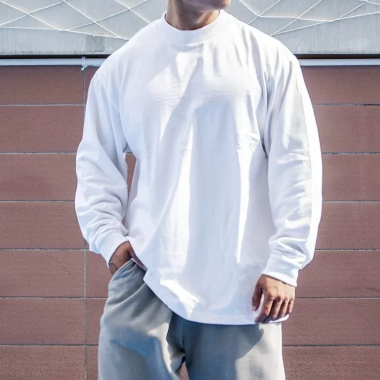Custom-Mens-Casual-Loose-Double-ply-Cotton-Solid-Long-Sleeved-T-Shirts-Versatile-Breathable-Basic-Long-Sleeves