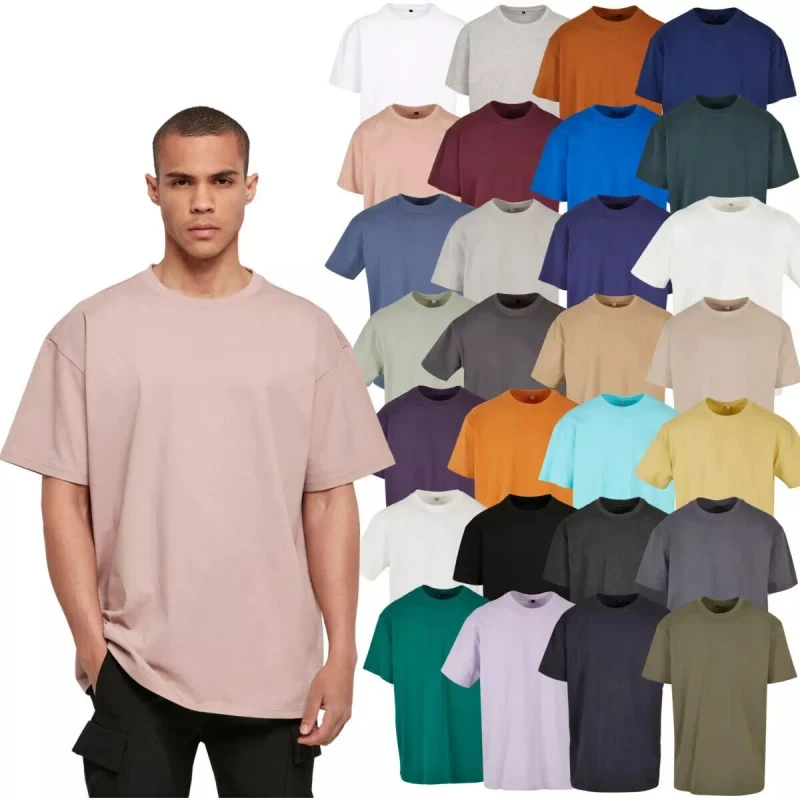 Custom-Mens-Cotton-Heavyweight-Blank-T-shirt-Oversized-Casual-Summer-Tee