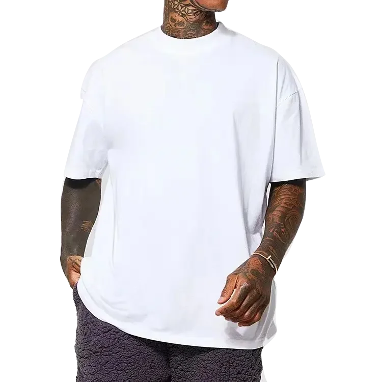 Custom-Mens-Crew-Neck-Short-Sleeve-T-shirt-High-Quality-100-Cotton-Oversized-Drop-Shoulder-T-shirts-Mens-T-shirts