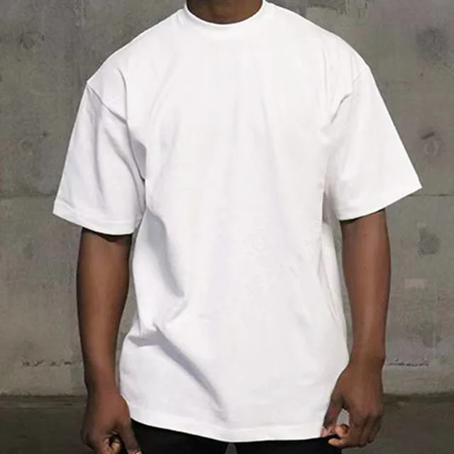 Custom-Mens-Crew-Neck-T-Shirt-100-Cotton-High-Quality-Heavyweight-Drop-Shoulder-Blank-Mock-Neck-T-Shirt-1