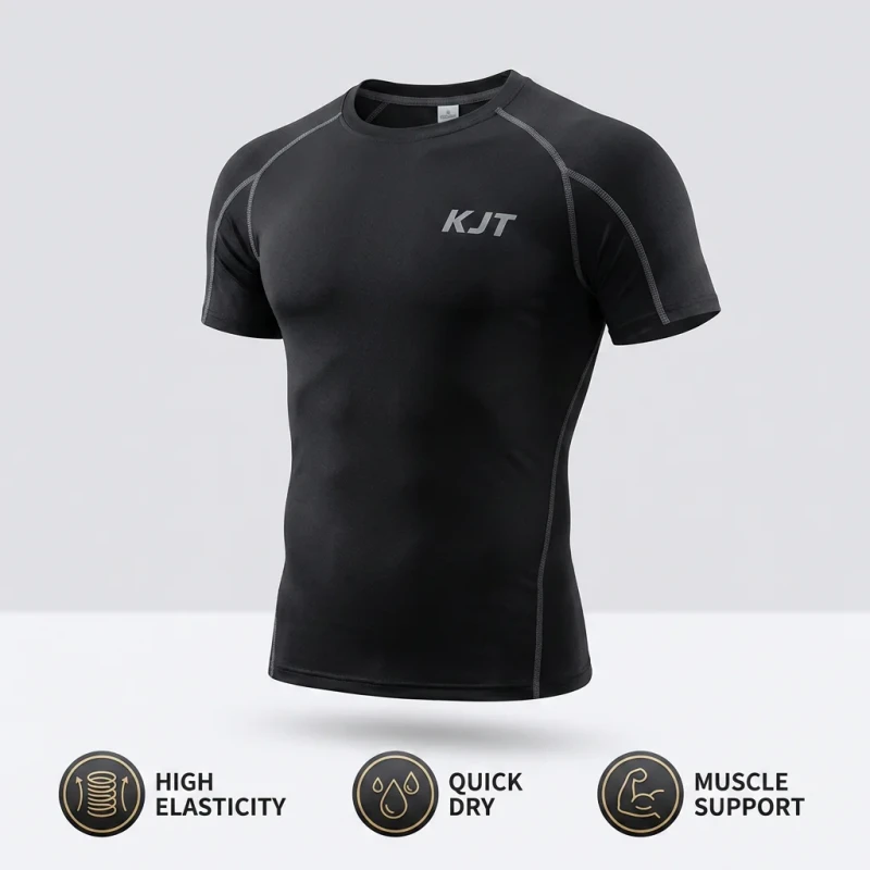 Custom-Mens-Lightweight-Breathable-Short-sleeved-Sports-Running-Training-T-shirt-Quick-drying-Compression-Muscle-Gym