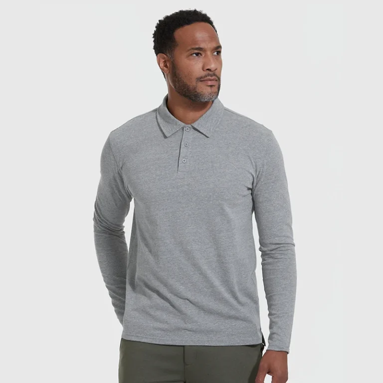 Custom-Mens-Long-Sleeve-Athletic-Casual-Travel-Performance-Golf-Polo-Shirts-Lightweight-Quick-Dry-UPF50-100-Cotton-Bamboo