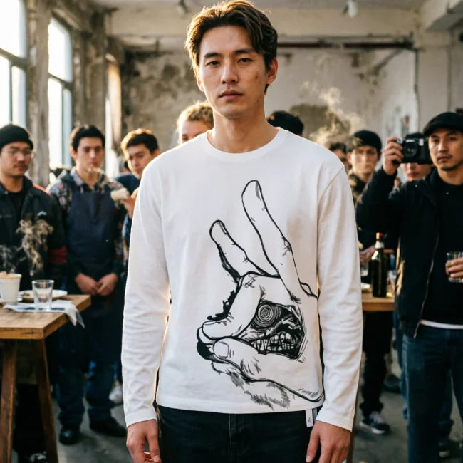 Custom-Mens-Long-Sleeve-T-Shirt-with-Unique-Hand-Graphic-Print