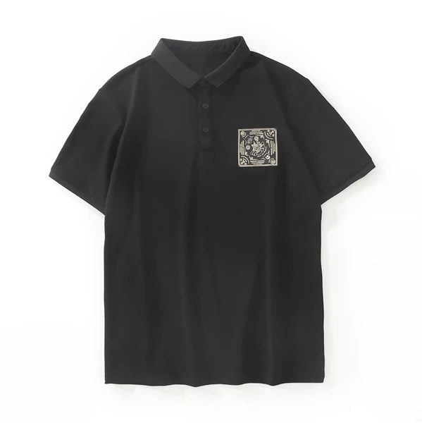 Custom-Mens-Polo-Shirt-Short-Sleeve-Cotton-Blend-Oversize-T-shirt-for-Spring-Summer