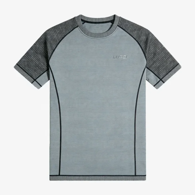 Custom-OEM-Service-Sporty-Summer-Seamless-Breathable-Quick-Dry-Fitness-Polyester-Spandex-Mens-Gym-Compression-T-shirt