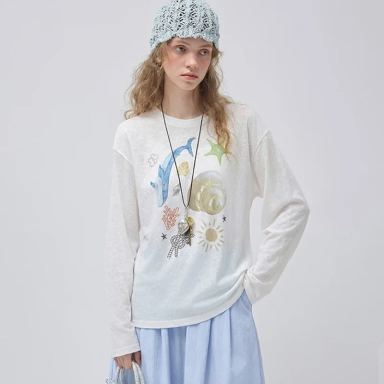 Custom-Ocean-Print-Long-Sleeve-T-Shirt-for-Women-with-Sheer-Lightweight-Fabric-and-Crew-Neck-Design