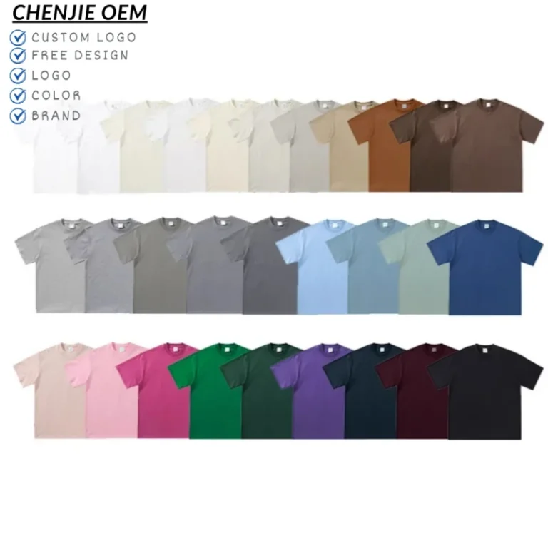 Custom-Print-Logo-280G-Heavyweight-Cotton-Short-Sleeve-T-Shirt-Unisex-Drop-Shoulder-Solid-Color-American-Style-for-Summer-Trendy